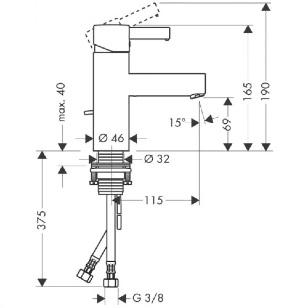 Змішувач для раковини Hansgrohe Axor Steel (35002800)- Фото 2